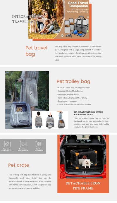 Portable Airline-Approved Dog and Cat Carrier Bag Soft Sided Puppy Travel Bag for Hiking for Small Animals Pet Carriers