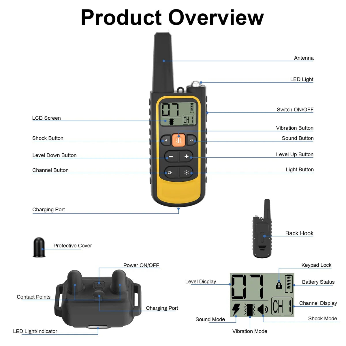 Dog Training Collar with Remote 2600ft Range 3 Modes
