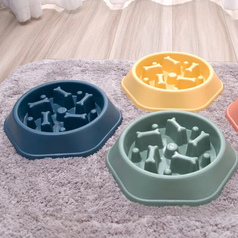 Anti - Gulping Feeding Supplies, Puppy and Cat Eating Dish