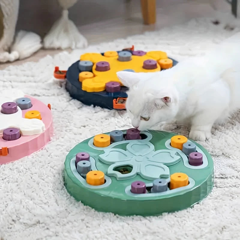 Cat and Dog Feeding Toys, Brain Boosting Puzzle Bowl with Snack Dispenser