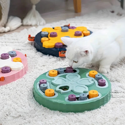 Cat and Dog Feeding Toys, Brain Boosting Puzzle Bowl with Snack Dispenser