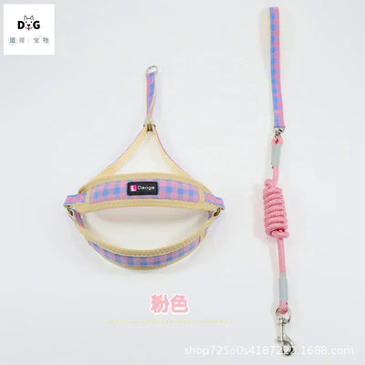 Dog Collars Harness with Leash Set Breathable Puppy Vest Chest Strap