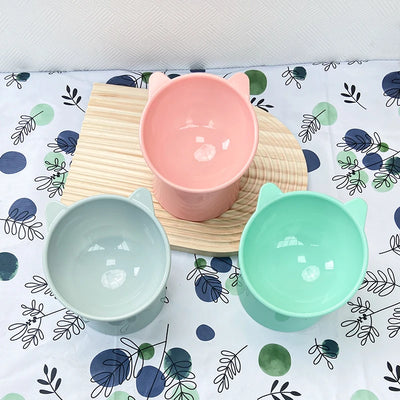 Pet Food Bowl Tilt High Bottom Neck Protector Antichoking Dog