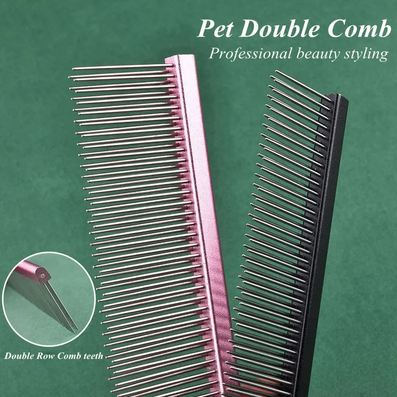Dog Grooming 2 Row Comb Groomer Cat Stainless Steel Groomer