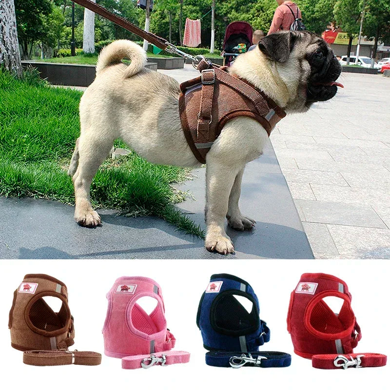 Dog Harness Leash Adjustable Vest Walking Soft Breathable Collar