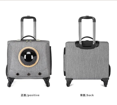 Outdoor Pet Travel Trolley Carrier Dog Trip Walking Carrier Waterpoof Large Space Cat Bag