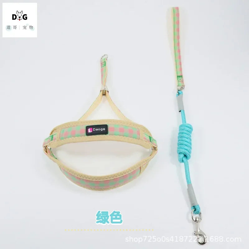 Dog Collars Harness with Leash Set Breathable Puppy Vest Chest Strap