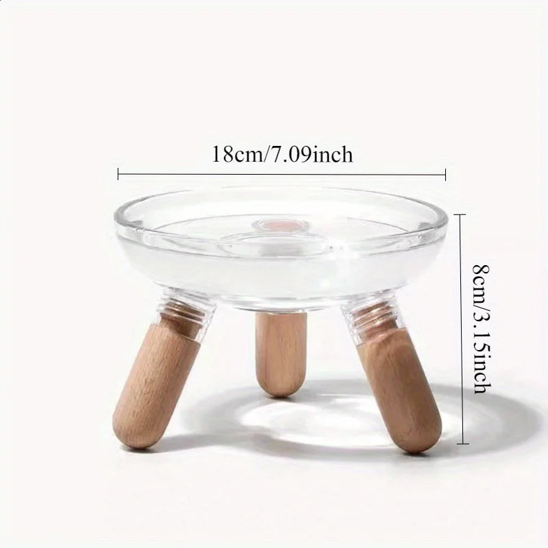 Simple Transparent Tall Cat Bowl Large Caliber Cat Dog Feeding Bowl, Pet Feeding Supplies