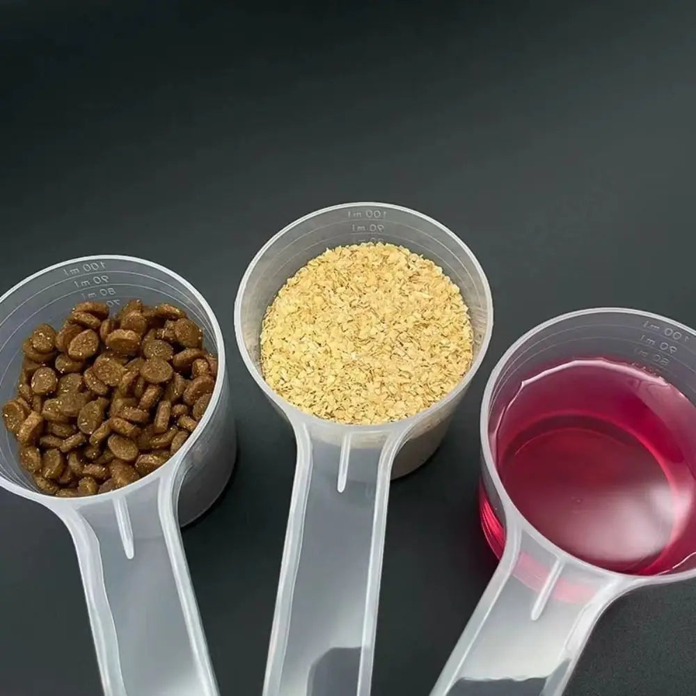 Transparent Pet Measuring Spoon With Scale, Plastic Dog Feeding