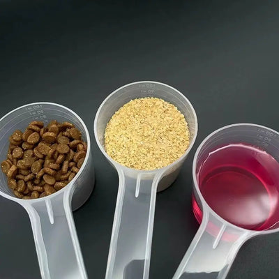 Transparent Pet Measuring Spoon With Scale, Plastic Dog Feeding