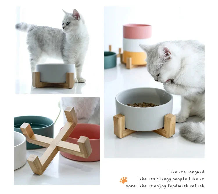 Ceramic Dog Feeding Bowl Pet Feeder Goods For Cats