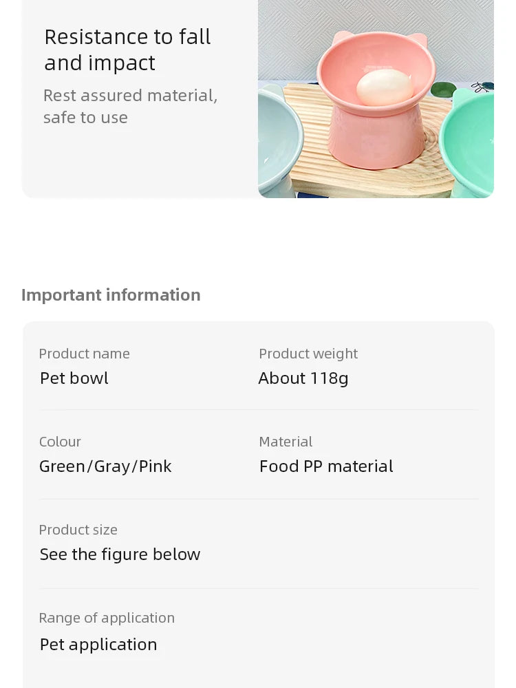 Pet Food Bowl Tilt High Bottom Neck Protector Antichoking Dog