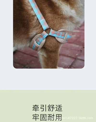 Dog Collars Harness with Leash Set Breathable Puppy Vest Chest Strap