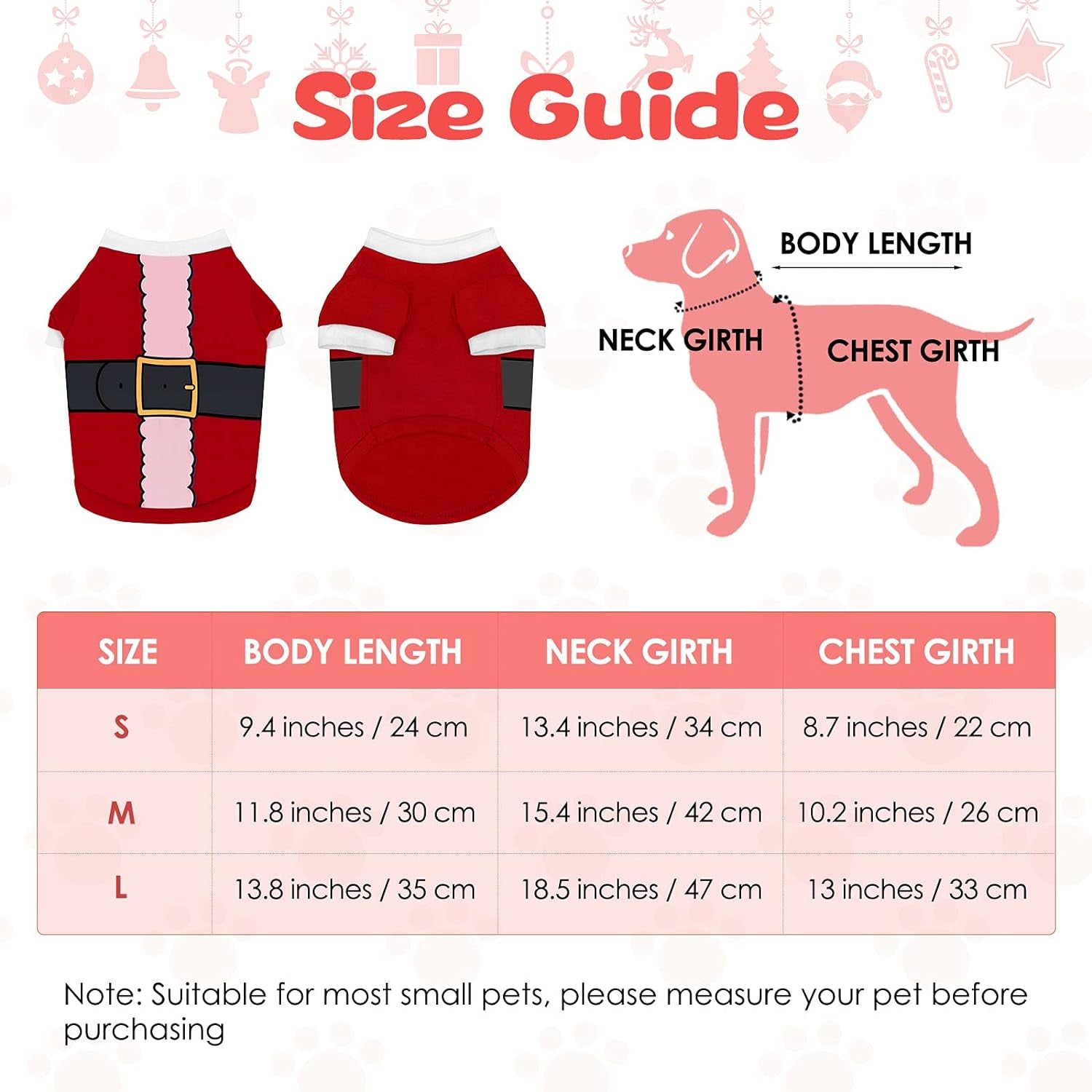 3-Piece Dog & Cat Christmas Shirts - Santa Claus, Snowman, Elf Patterns - Large, Cotton/Polyester, Cosplay Pet Apparel