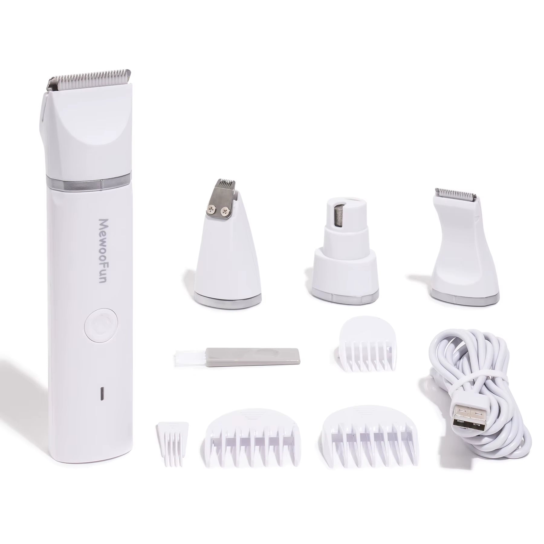 4 in 1 Pet Electric Hair Trimmer with 4 Blades Grooming Clipper Nail Grinder Professional Recharge Haircut for Dogs Cat