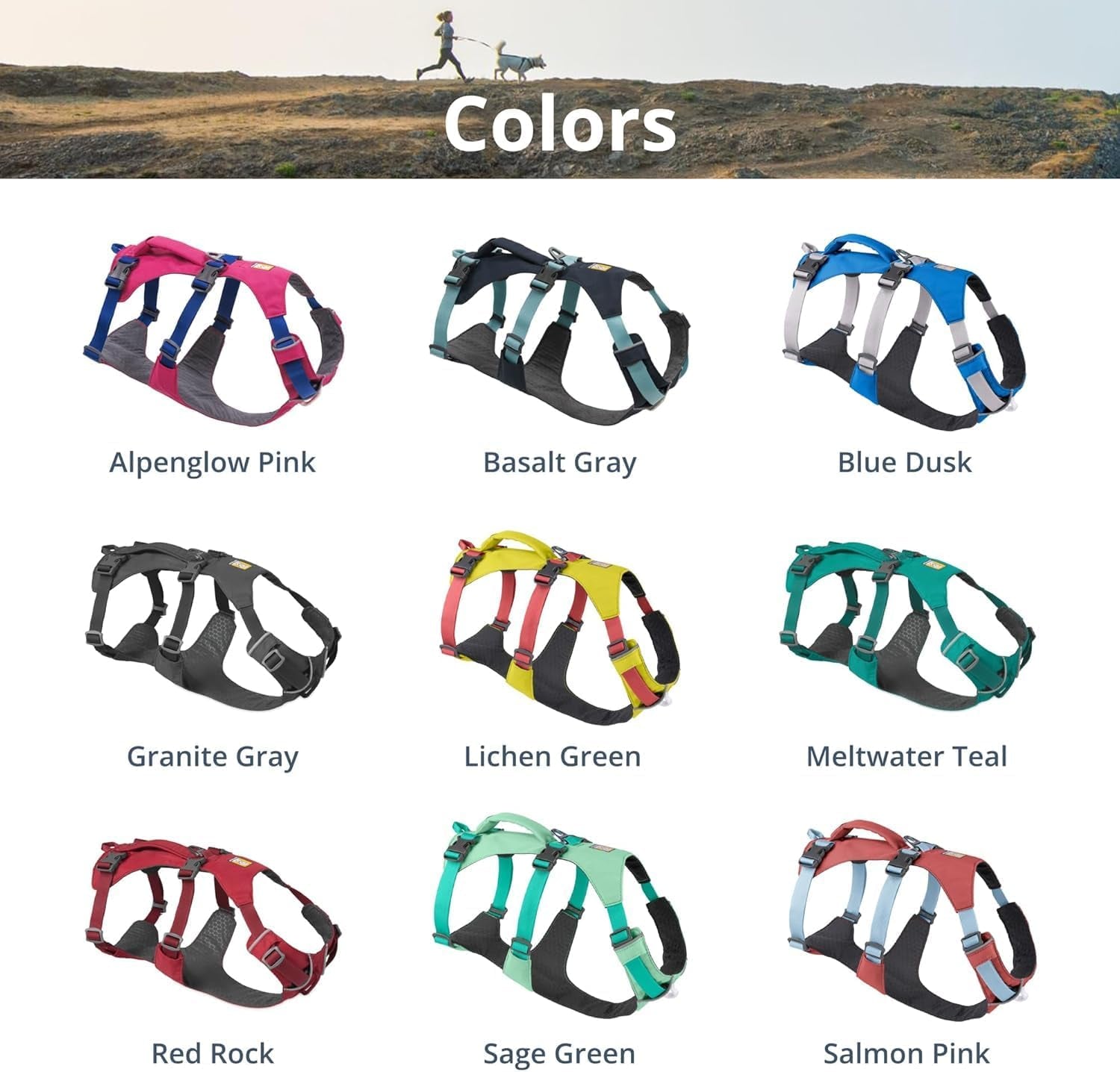 , Flagline Dog Harness, Lightweight and Reflective, No Pull Dog Lift Harness for Hiking, Running and Everyday Use, Alpenglow Pink, Large/X-Large